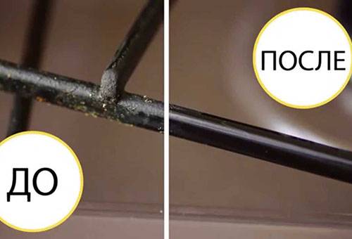ניקוי גריל תנור הגז - לפני ואחרי