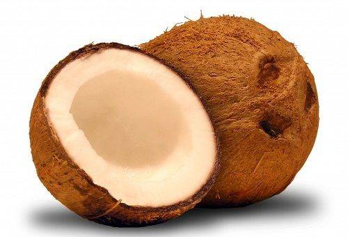delt kokosnød