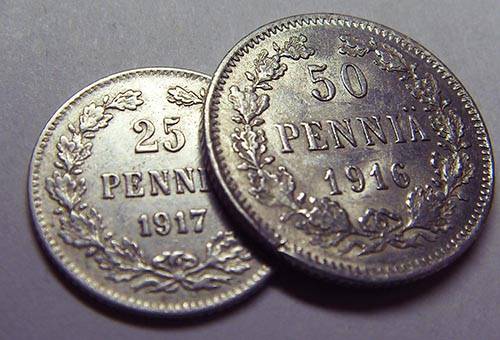 Čistené mince z roku 1917