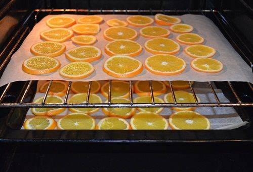 laranjas picadas no forno