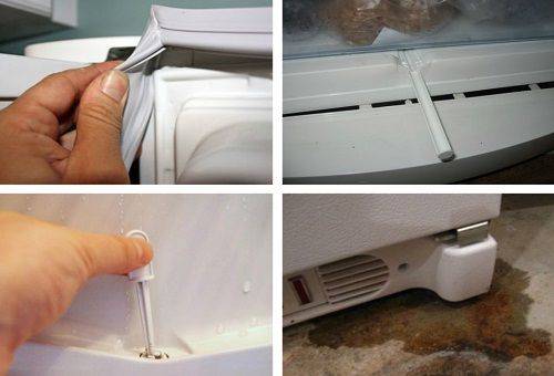 příčiny úniku vody z chladničky