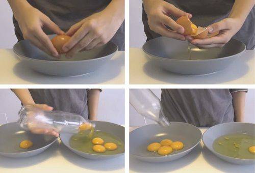 två sätt att separera proteinet från äggulan