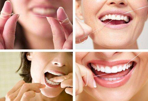čišćenje zubnim koncem zube