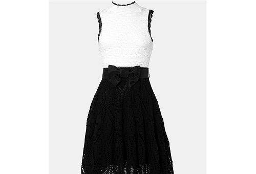 siyah beyaz elbise