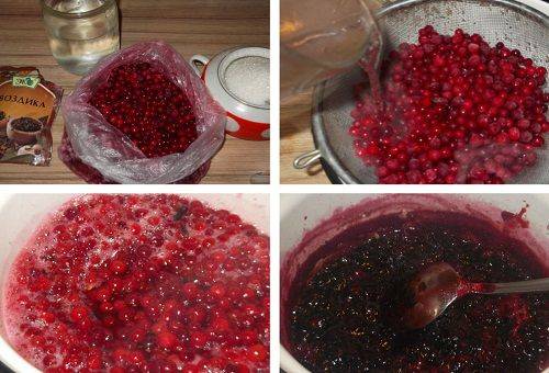 memasak cranberry jam