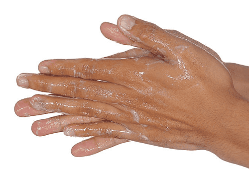 lavar as mãos com sabão