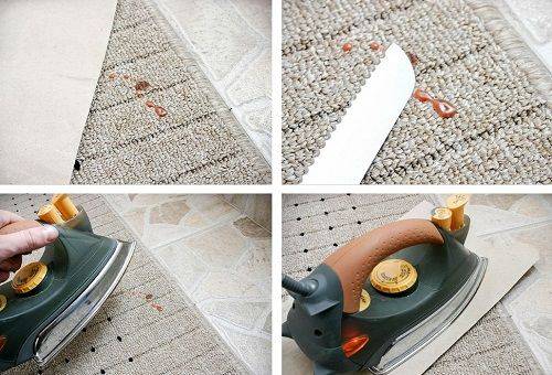 rimozione del tappeto