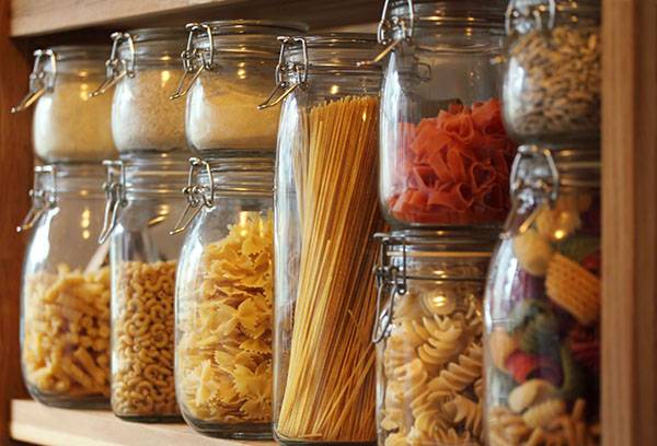Opbevaring af korn og pasta