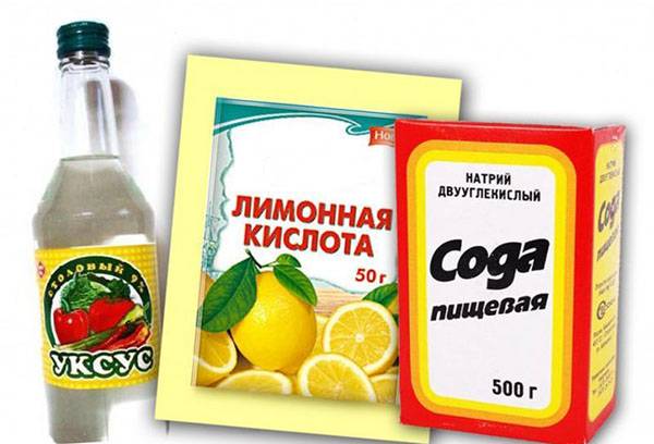 Ocot, kyselina citrónová a soda