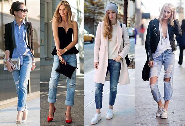 Gescheurde jeans combineren met andere kleding