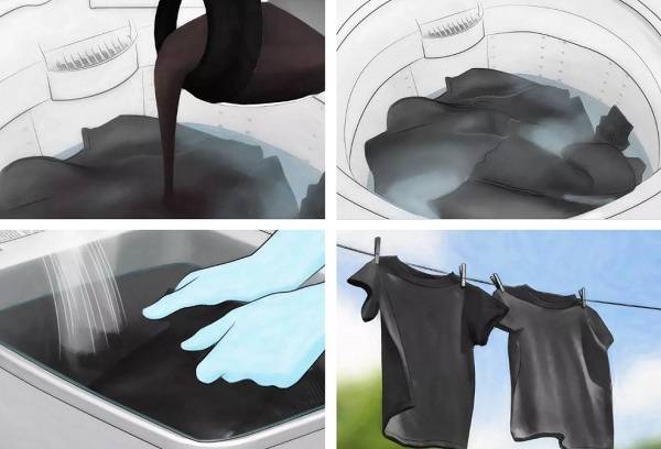 πλένοντας ένα μαύρο πουκάμισο
