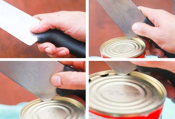 Deschide borcanul cu un cuțit de bucătar