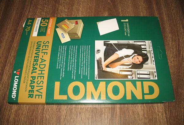 Kendinden yapışkanlı kağıt Lomond
