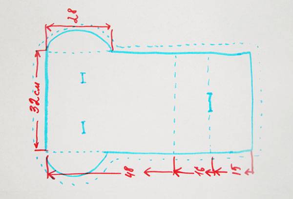 Schéma řezání matrace v kočárku