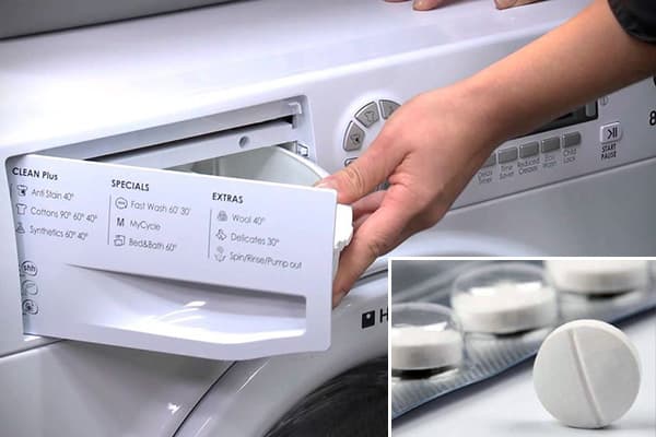 Agregar polvo de aspirina a una lavadora