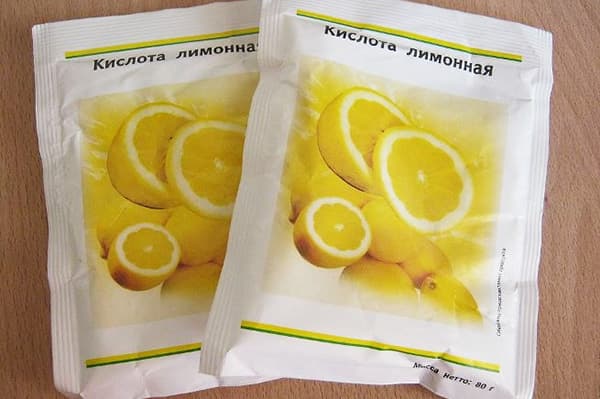 Dva balíčky kyseliny citronové