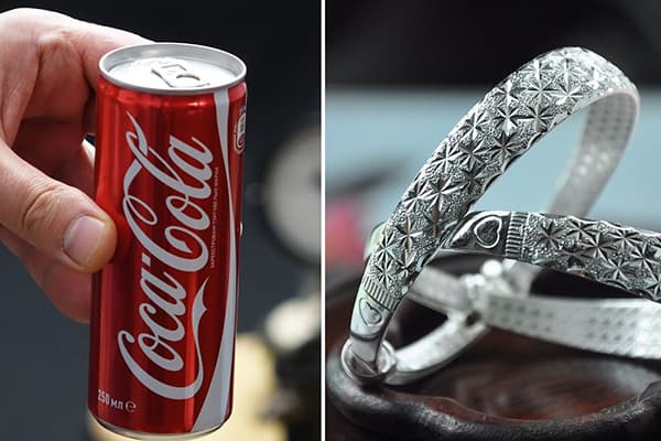 Coca-Cola voor het reinigen van zilver