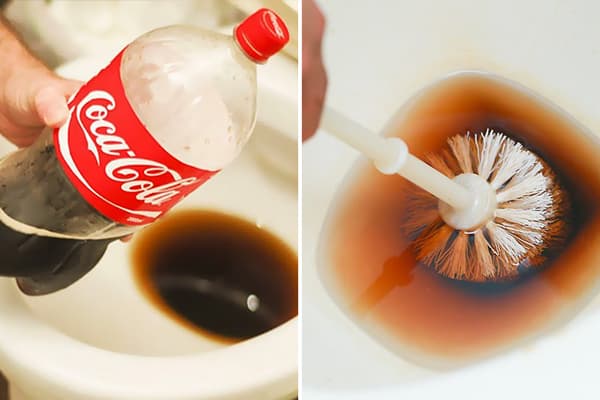 Pulizia della toilette della Coca-Cola