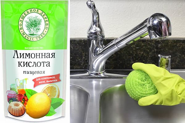 Acido citrico per la pulizia del rubinetto