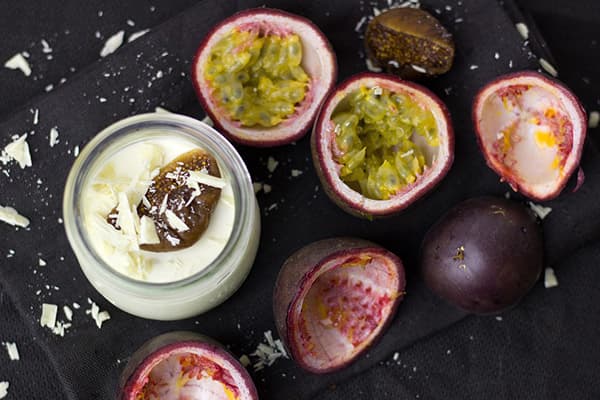 Använd passionsfrukt för pudding