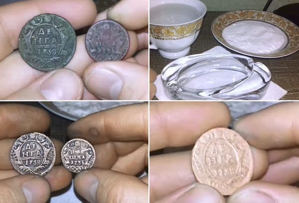 čistenie sódových mincí