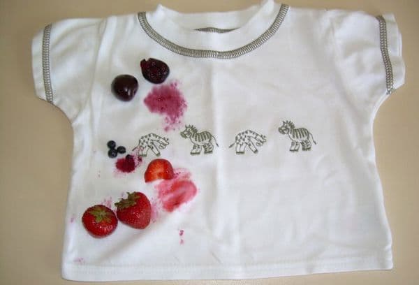 pete din fructe de pădure pe cămașă