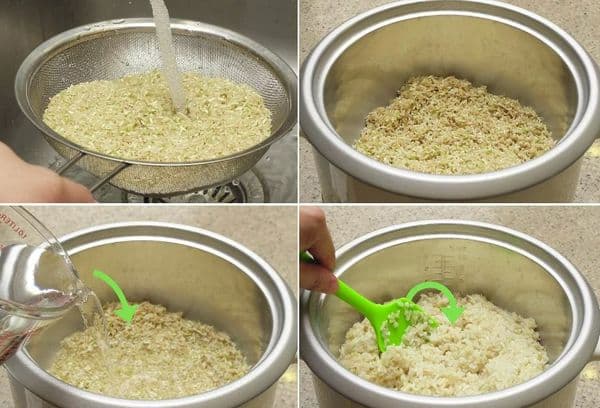 طبخ الأرز في طنجرة الأرز