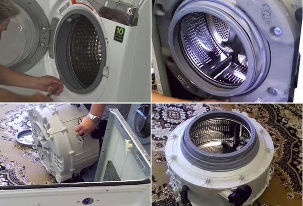 skalbimo mašinos bako ištraukimas