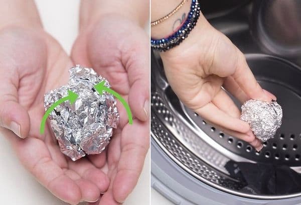 Машинно пране с топче от фолио
