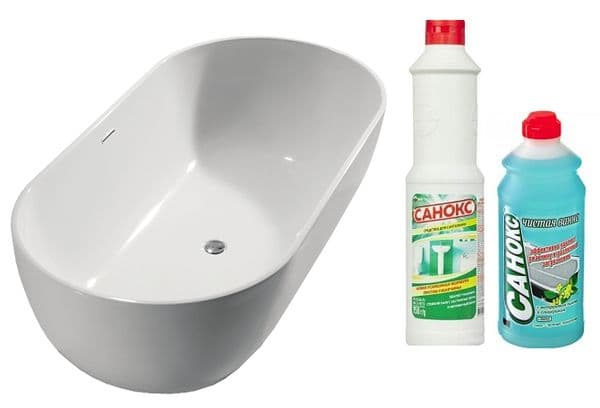 Sanox rengöringsmedel och badkar