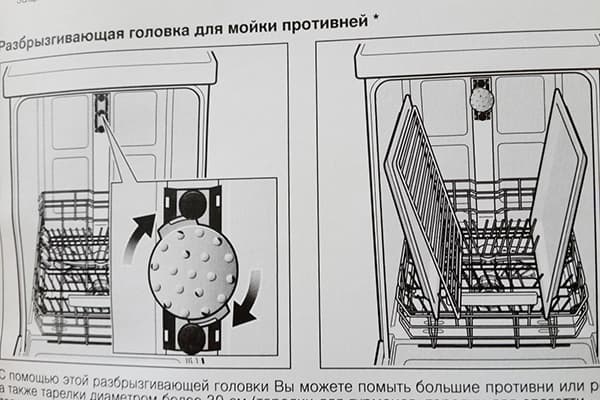 Dyse for vaskebrett i oppvaskmaskinen
