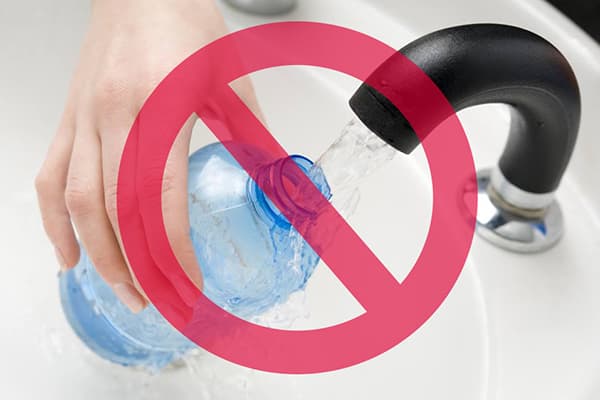 Proibição de água da torneira