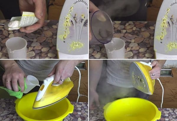 Làm sạch bàn ủi bằng axit citric từng bước