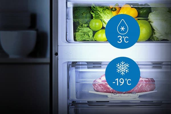 Temperatūras starpība ledusskapī un saldētavā