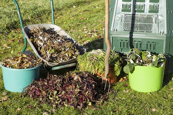 Zvyšky rastlín na kompostu
