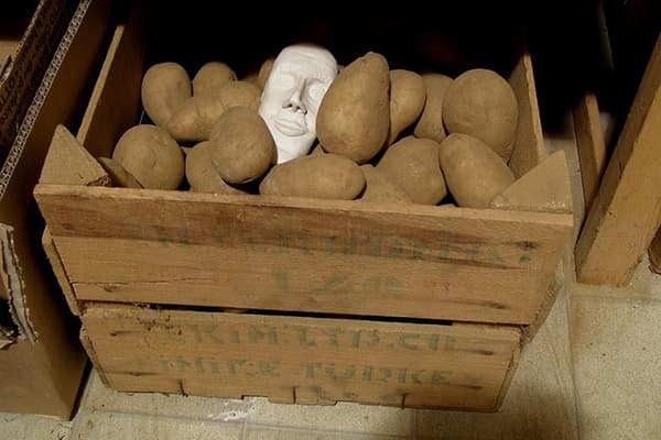 תפוחי אדמה במגירה במזווה