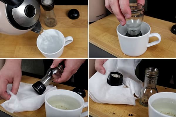 De manier om een ​​wegwerpmolen te openen met kokend water